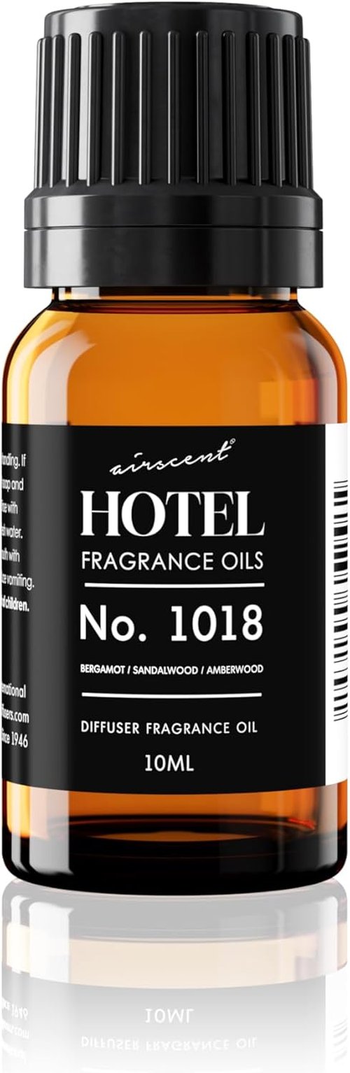 AirScent Hotel Diffuser Oil No. 1018 - Bergamot Sandalwood Amberwood | Premium Fragrance Oil for Ultrasonic Diffusers - 10 ml Glass Bottle