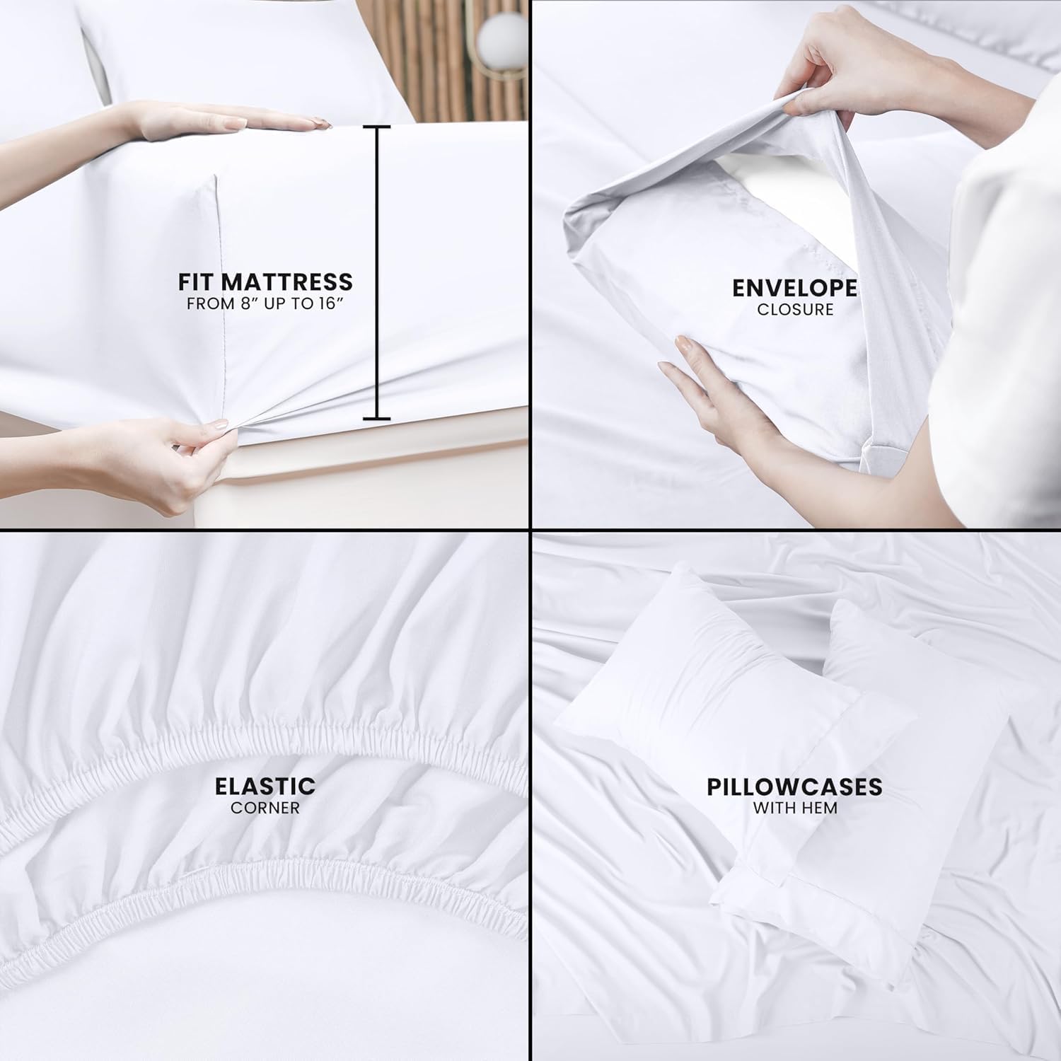 Utopia Bedding Full Bed Sheets Set - Soft Brushed Microfiber - Fade & Shrinkage Resistant - White