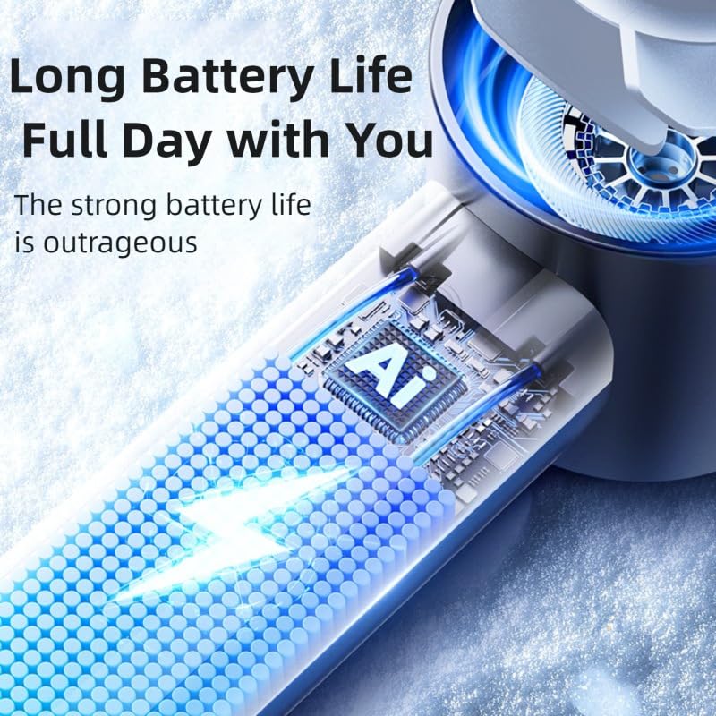 Portable Handheld Mini Fan - 3-Speed USB Rechargeable with LED Display