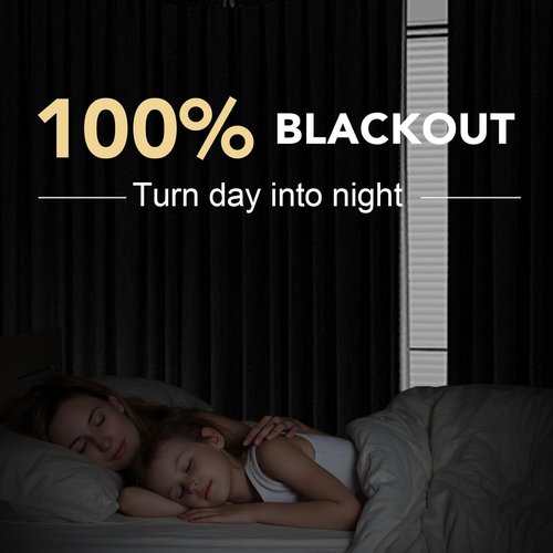 H.VERSAILTEX 100% Blackout Curtains - Full Light Blocking, Textured Design | 84-Inch Grommet Panels, Natural Color (2-Pack)