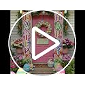 Easter Door Banner Porch Sign - Pink Bunny & Egg Spring Decor