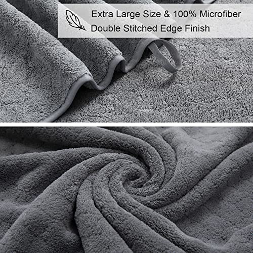 Ycosy 2 Pack Grey Hand Towels - Ultra Soft, Quick Dry Microfiber