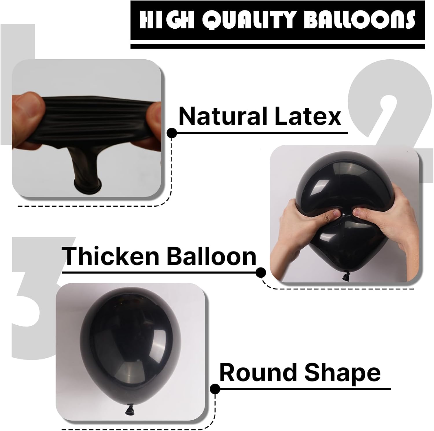 PartyWoo Black Balloons - 85-Piece Arch Kit with Various Sizes for Baby Showers, Birthdays & Anniversaries