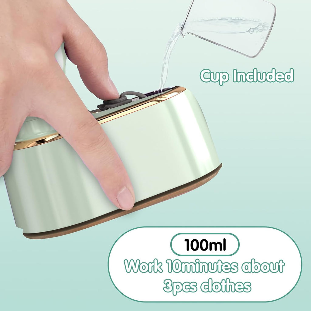 Skiennix Travel Steamer - Mini Portable Iron for Clothes | Compact Design for Home & Travel (Mint Green)
