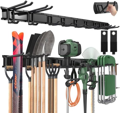 LBT 66 Garage Tool Organizer - Heavy-Duty Wall Mount Rack with Adjustable Hooks | 720lbs Capacity