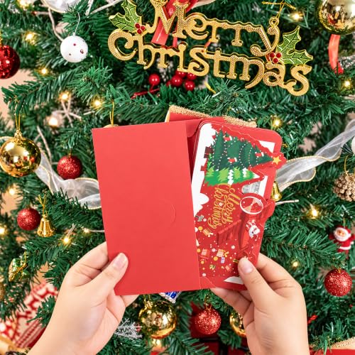 2PCS Christmas Money Holders with Envelopes and Festive Stickers - Holiday Cash Gift Cards