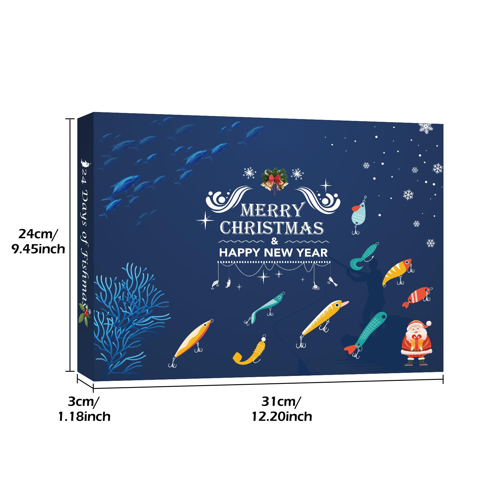 Fishing Lure Advent Calendar 2025 24 Days of Fishing Bait Christmas Advent Calendar 2025 Fishing Gift for Fishermen Adult Teen Boys Mystery Tackle Box Surprise Countdown