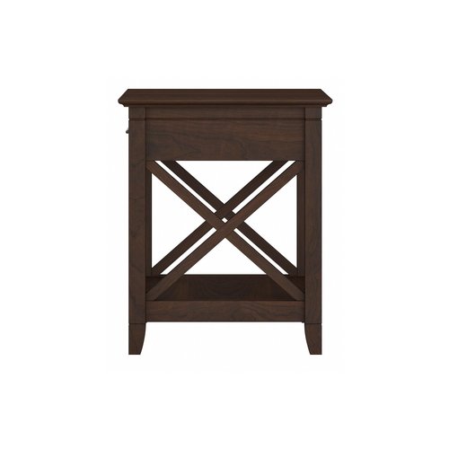 Bush Home End Table with Drawer, Nightstand with Storage, Living Room and Bedroom Furniture, Key West Collection, Bing Cherry