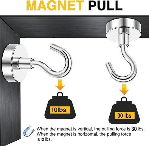 DIYMAG Neodymium Magnetic Hooks - 100 Pack for Home, Kitchen, Office & Garage Organization