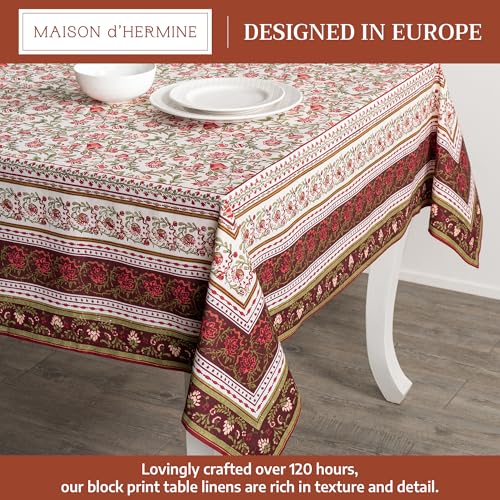 Maison d'Hermine Reveille Au Jardin Tablecloth 70x140 Inch Rectangular Cotton - Fall & Holiday Design