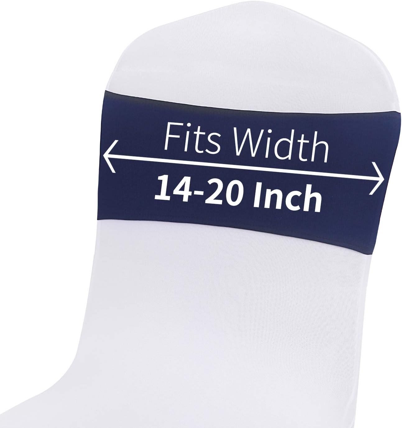 Peomeise Navy Spandex Chair Sashes - 25pcs with Buckle Slider for Elegant Wedding & Party Decor