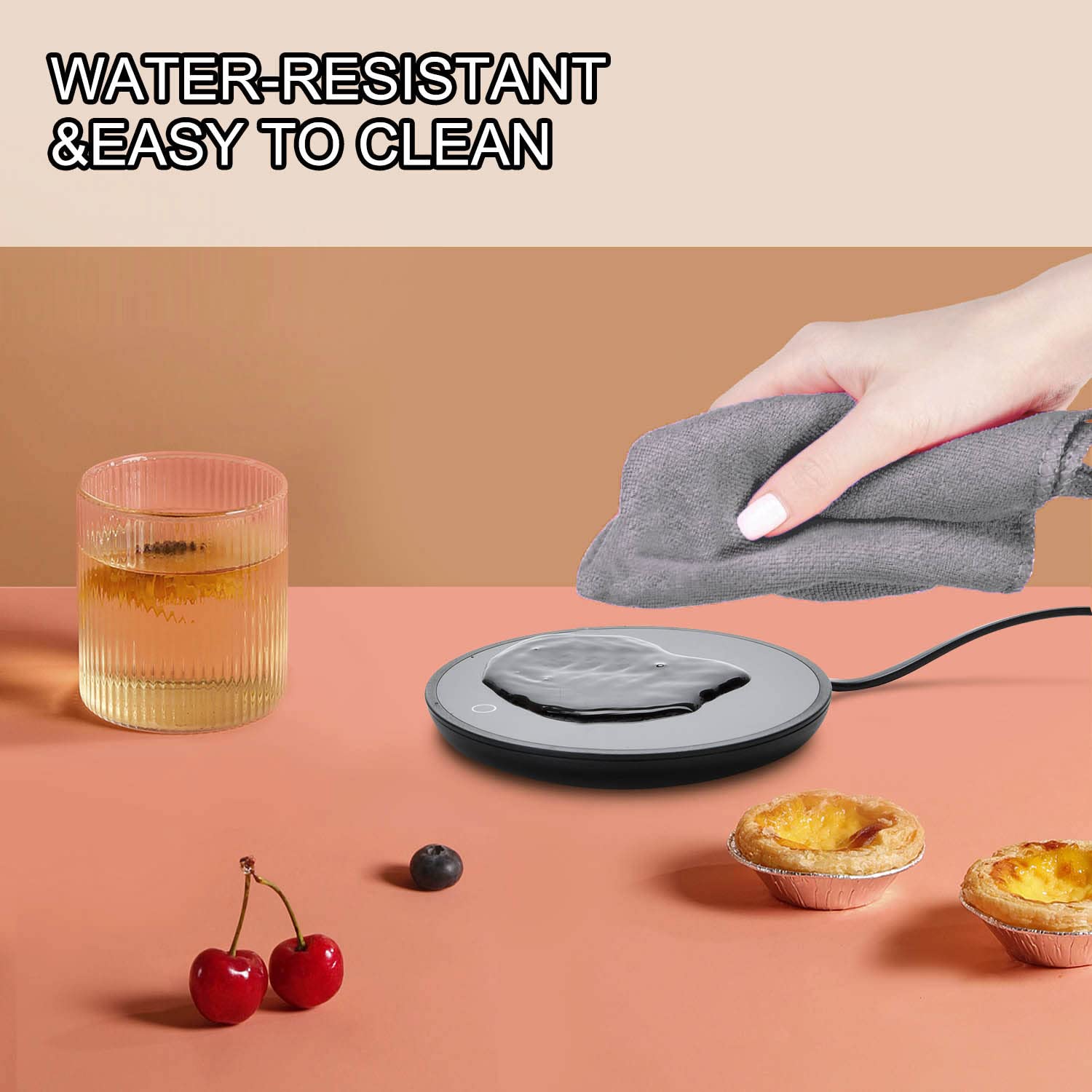 Jisile Candle Warmer, Coffee Mug Warmer, Coffee Cup Warmer with Pressure-Induced Auto ON/Off, Beverage Warmer Plate for Milk Tea, Coffee Accessories for Home Office Desk