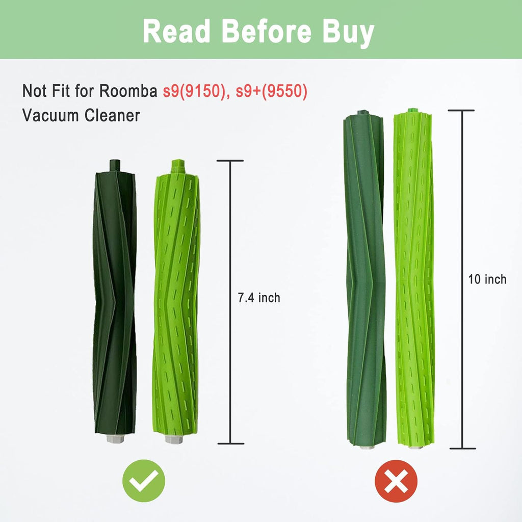 Tivcroxs Replacement Parts - Multi-Surface Rubber Brush Roller for iRobot Roomba Vacuum Cleaners | 4 Sets