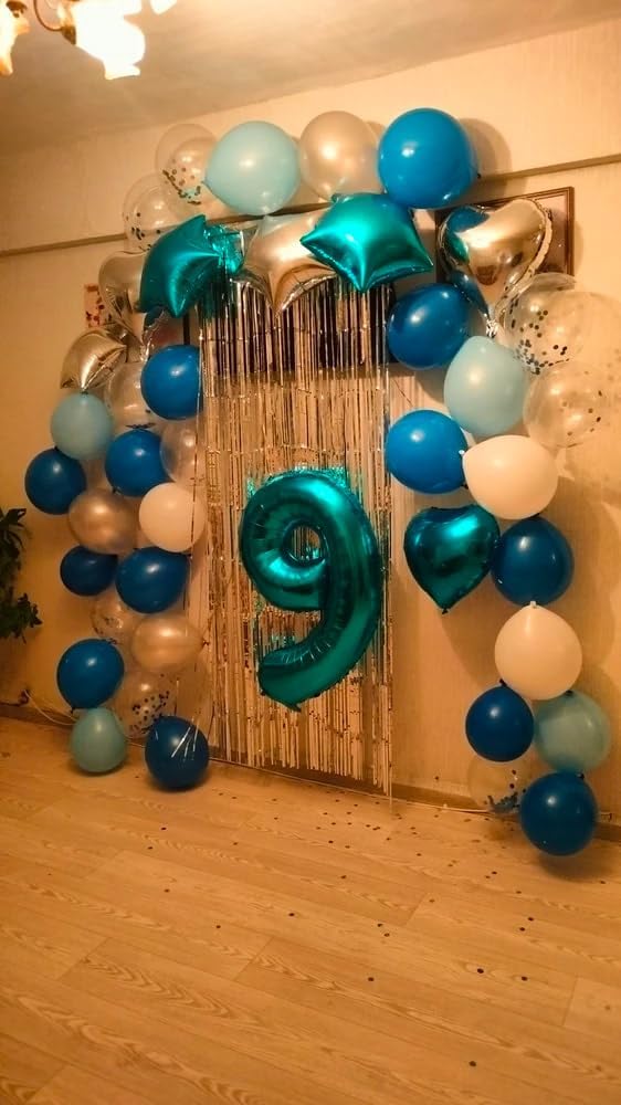 Teal Blue Number 9 Balloon - 40 Inch Giant Birthday Decoration for Girls' 9th, 19th, and 29th Parties