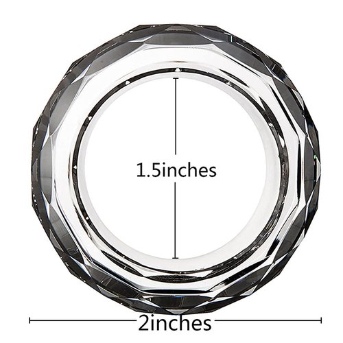 Donoucls Crystal Napkin Ring Holders - 2 Inch Set of 12, Table Party Wedding Set Christmas Decorations for Dinner