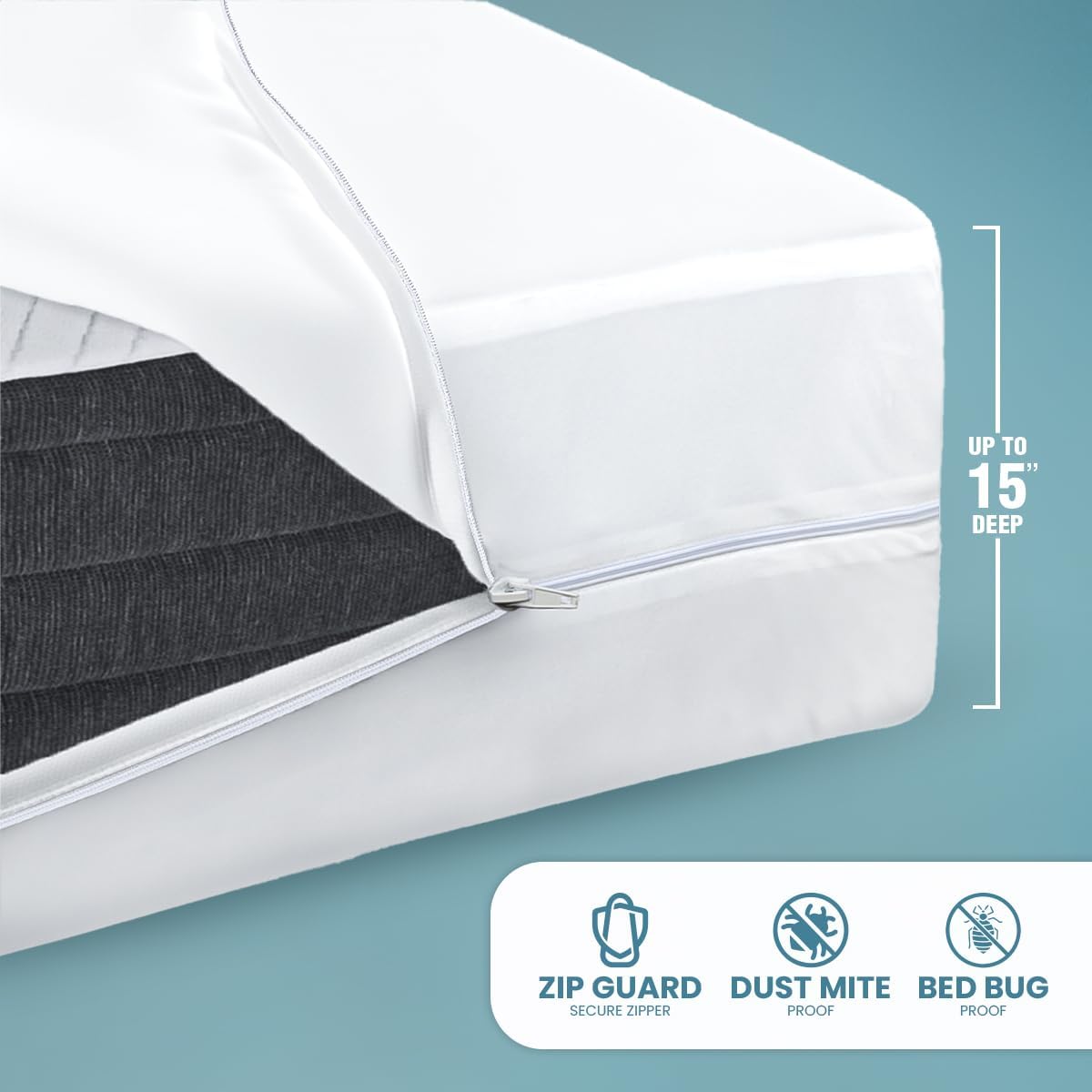 Utopia Bedding Mattress Protector - 100% Waterproof Queen Size Encasement | Bed Bug & Dust Mite Proof