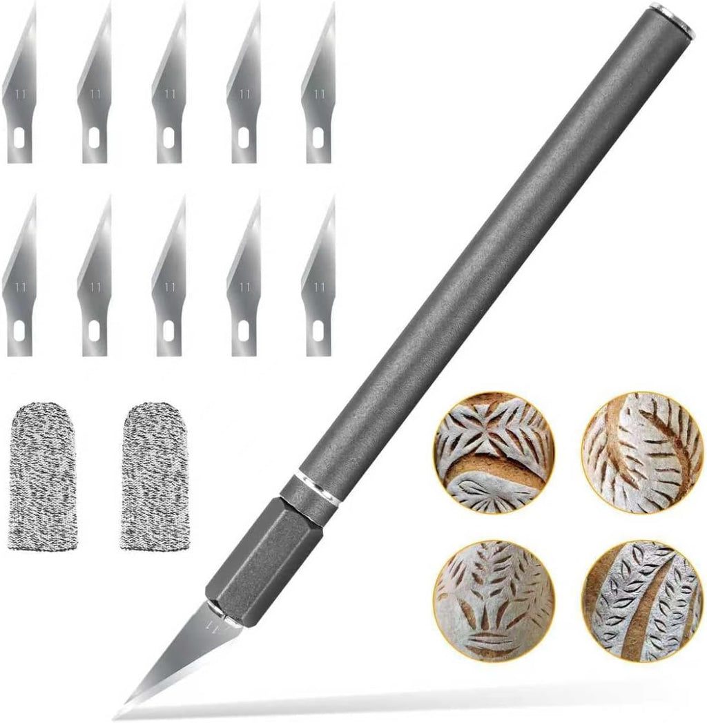 Skiennix Bread Lame - Professional Sourdough Scoring Tool with 10 Blades & Ergonomic Handle | Safety Cover Included