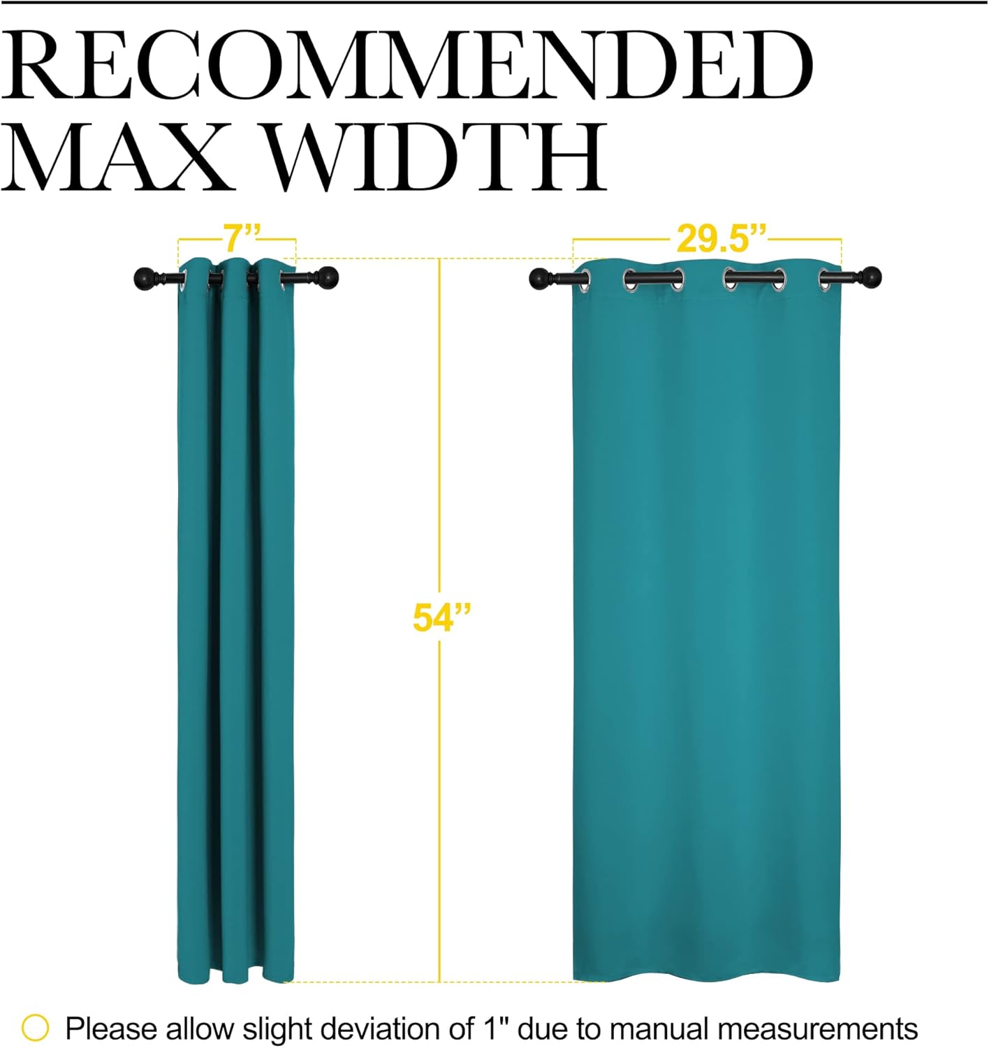 NICETOWN Blackout Curtains - Thermal Insulated Room Darkening Panels for Elegant Bedrooms | Peacock Teal, 54" Length (2 Pieces)