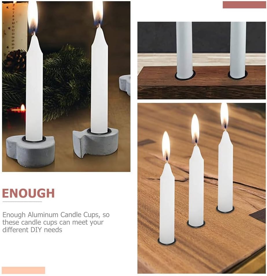 Skiennix 36-Piece Aluminum Candle Cup Set - Mini Taper Candle Holders in Black for Elegant Decor