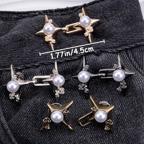 8 PCS Adjustable Jeans Waist Tighteners - No Sew Clip Buttons