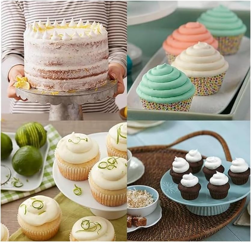 Skiennix Cake Decorating Kit - 24 Piping Tips & Brushes for Perfect Cakes | White