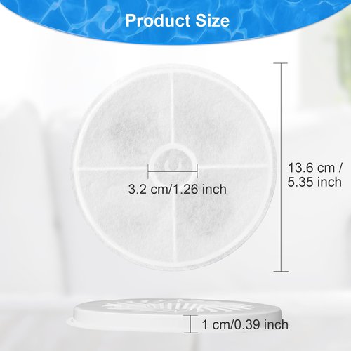 Upgraded Filter Units 3.0 for Cat Water Fountains E versweet 2S/3/3 Pro,E versweet Solo/Solo SE and More, Pet Water Fountain Replacement Filters (10 pcs)