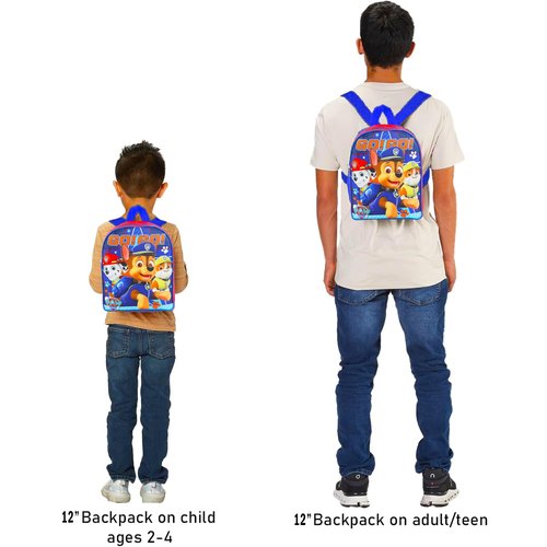 Paw Patrol Mini Backpack for Girls - Bundle with 12" Small Backpack Featuring Chase, Marshall, Rubble Plus Stickers and More | Paw Patrol Travel Bag Set for Kids
