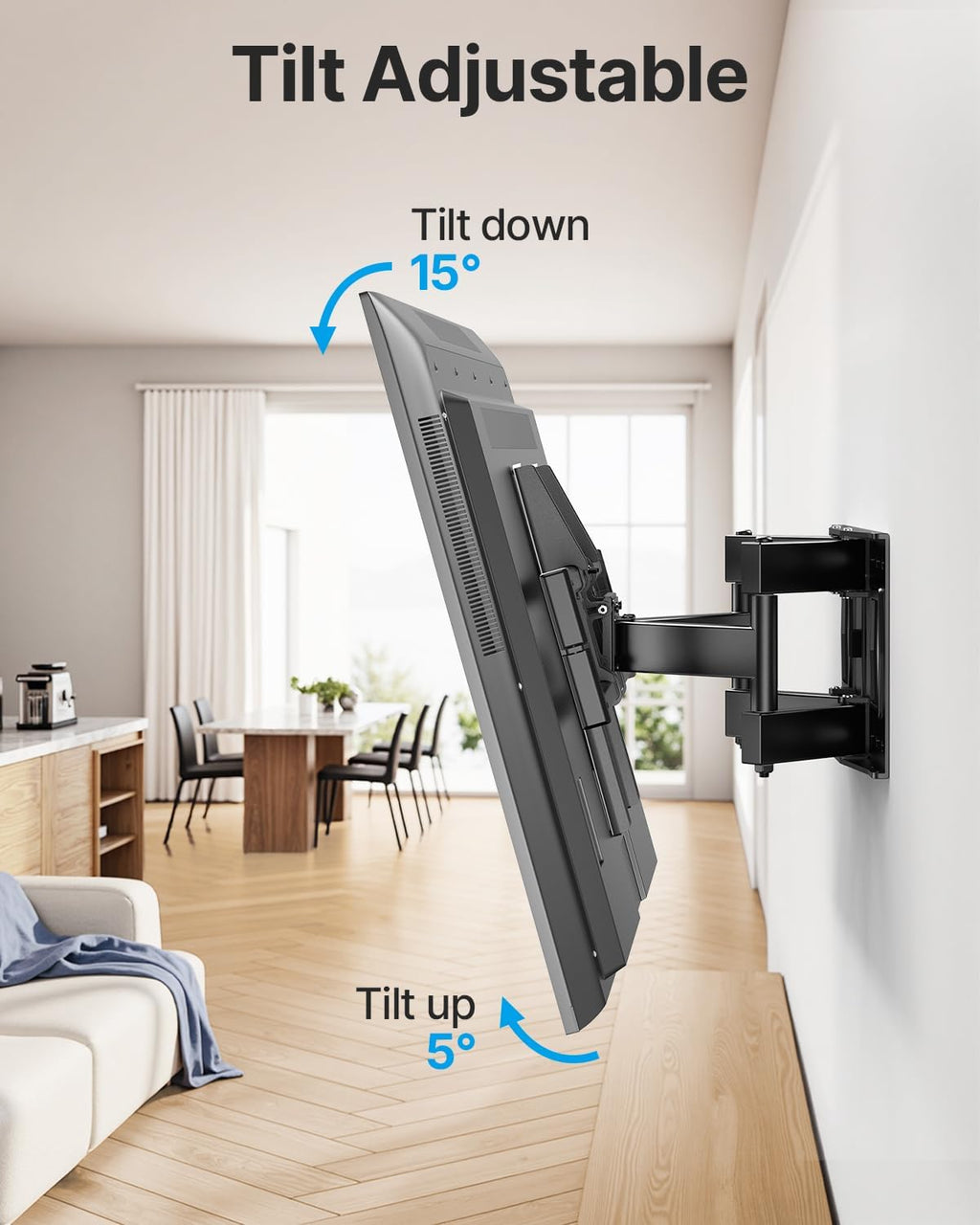 USX STAR Full Motion TV Wall Mount - Swivel & Tilt for 37-85 Inch TVs, Max VESA 600x400mm, 132lbs Capacity