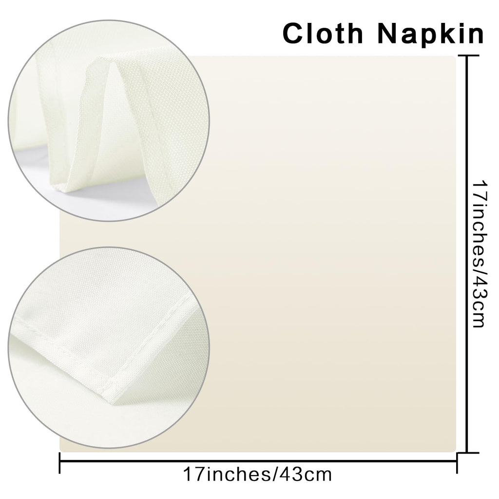 Bailarina Cloth Napkins Set of 120,17x17 inches Dinner Napkins Cloth Washable,Polyester Square Table Cloth Napkin Bulk with Hemmed Edges Ideal for Banquets, Parties and Weddings-Black