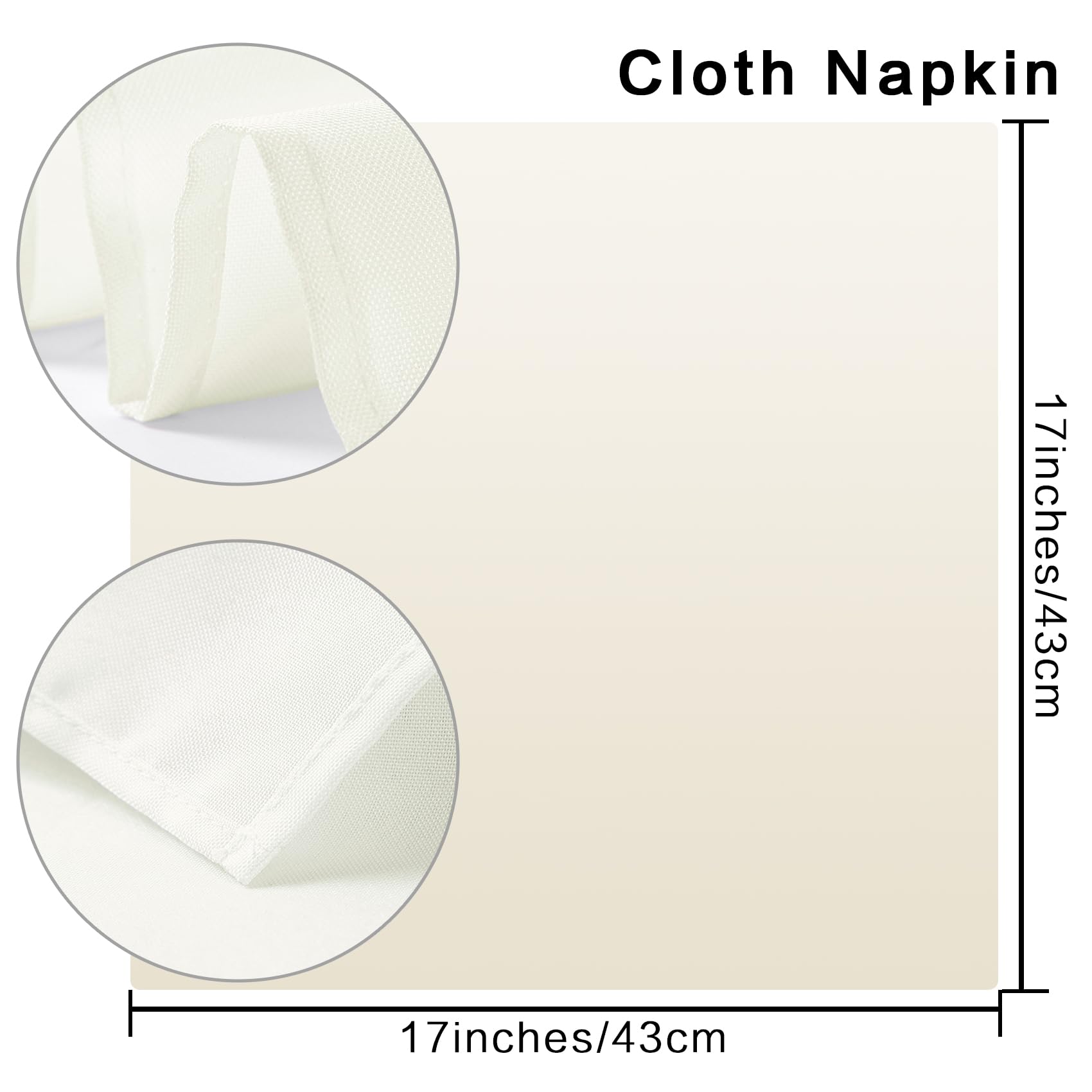 Bailarina Cloth Napkins Set of 120,17x17 inches Dinner Napkins Cloth Washable,Polyester Square Table Cloth Napkin Bulk with Hemmed Edges Ideal for Banquets, Parties and Weddings-Black
