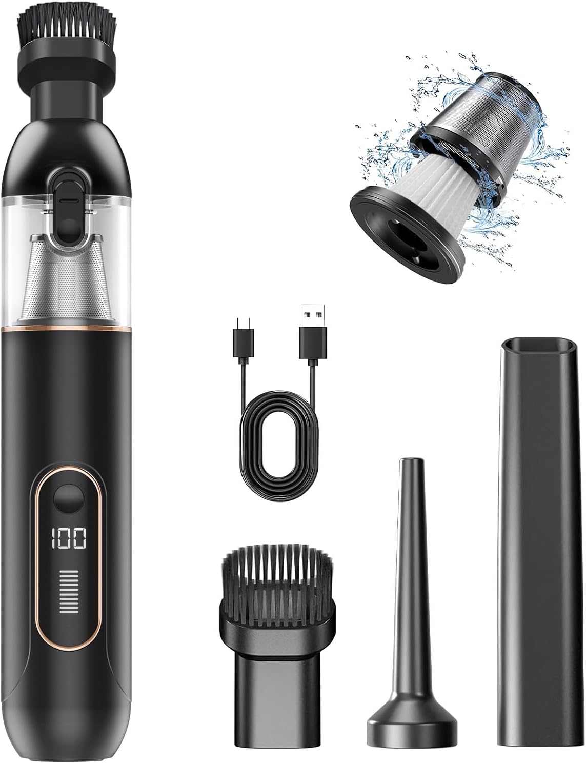 Skiennix Handheld Vacuum | Cordless Car Vacuum with 20000Pa Suction - Portable & Rechargeable for Home & Pets