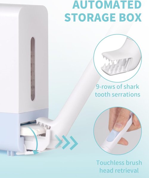 AIR U+ Toilet Brush Wand System - Wall Mount Design with 24 Flushable Refills & Caddy Included