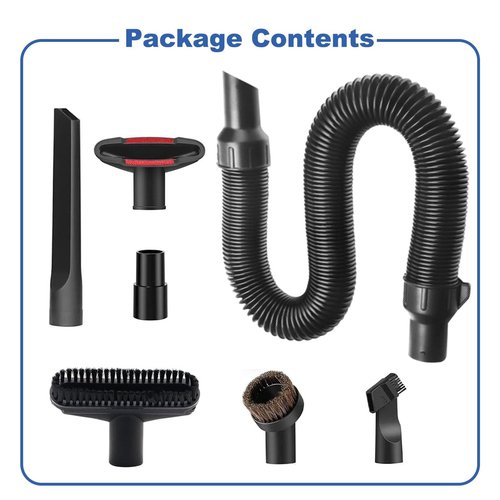 BGSIME 7PCS Vacuum Attachments Kit with 5140128-68 Replacement Vacuum Hose for DeWalt DCV580, DCV580H, DCV581H Wet/Dry Vacuum, Including Horsehair Brushes & Hose Adapter