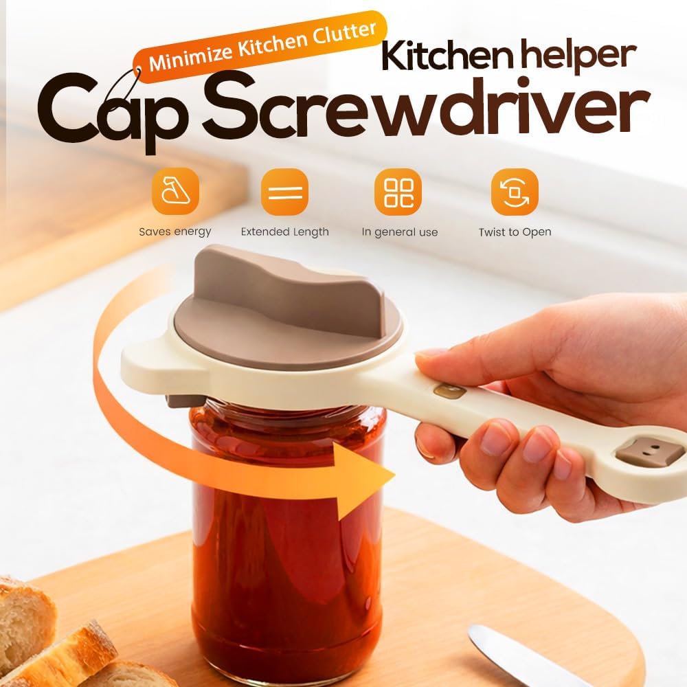 Skiennix Adjustable Stainless Steel Jar Opener - Multifunctional Lid Gripper for Weak Hands | Fits 1''-3.5''