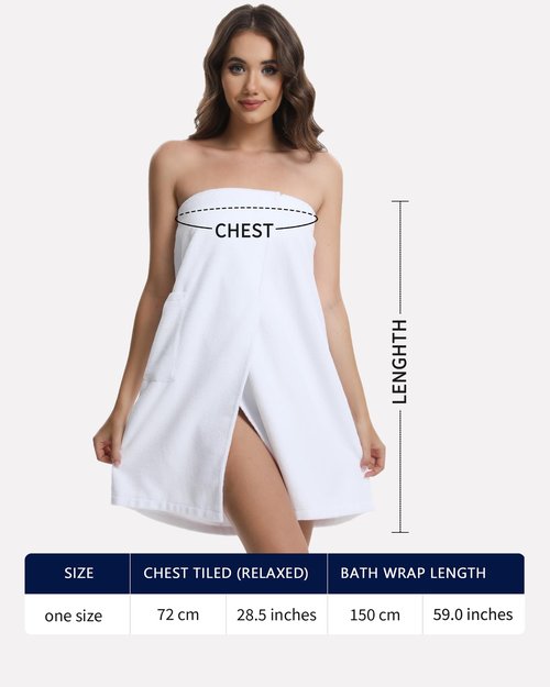 Xeoxarel 3 Pack Towel Wraps for Women, Lightweight Soft Bath Towel Robe, Comfortable Bathrobe, Perfect for Spa, Sauna, and Pool White