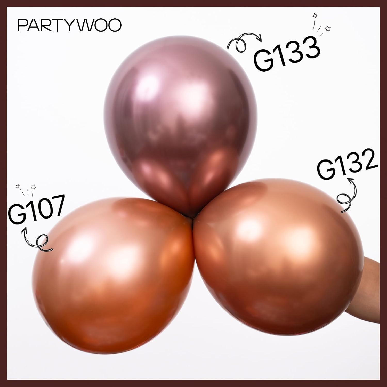 PartyWoo 12-Inch Balloons - 50 Pcs for Graduation, Wedding, Baby Shower & Anniversary Celebrations | Brown