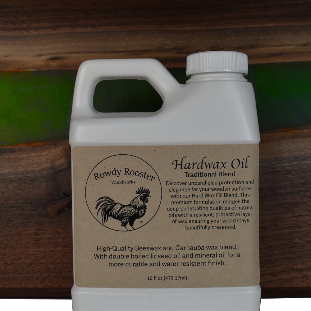Traditional Hard Wax Oil - Durable Satin Finish with Mineral Oil, Hard Wax, and Linseed Oil for a Beautiful protective Wood Finish. Ideal for bare wood, furniture and more.-USA Made (16 fl.oz)