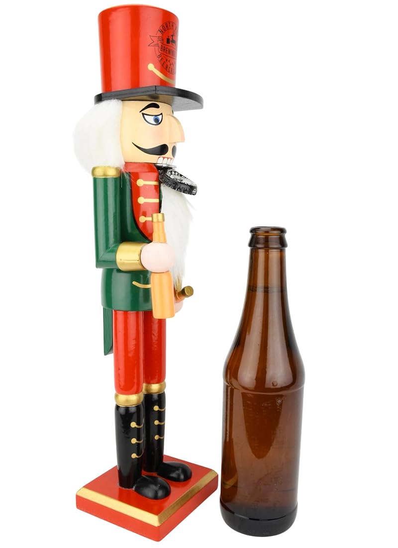 Beercracker Nutcracker Bottle Opener 15" Tall - Functional Holiday Decor