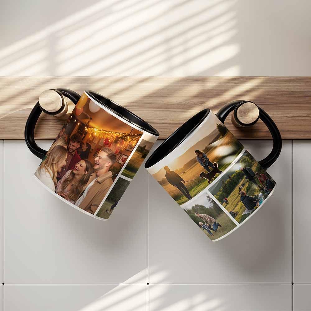 Skiennix Custom Photo Mug - Personalized 15oz Ceramic Coffee Cup for Men, Women & Family