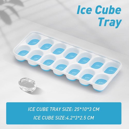 ChefAide Ice Cube Tray - Durable Stackable Design with Removable Lids | 4 Packs of 56 Easy-Release Cubes