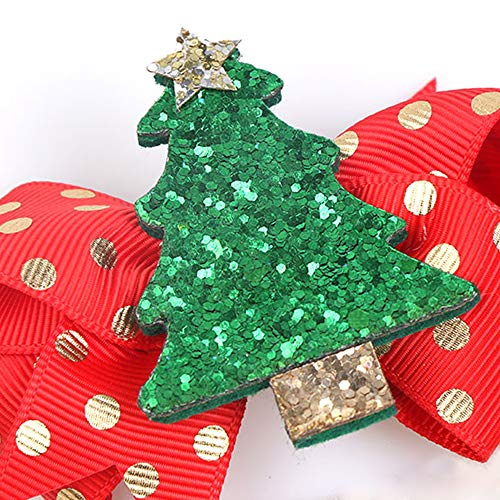 Christmas Bow Hair Clips 4 Pack Sequins Holiday Hair Accessories