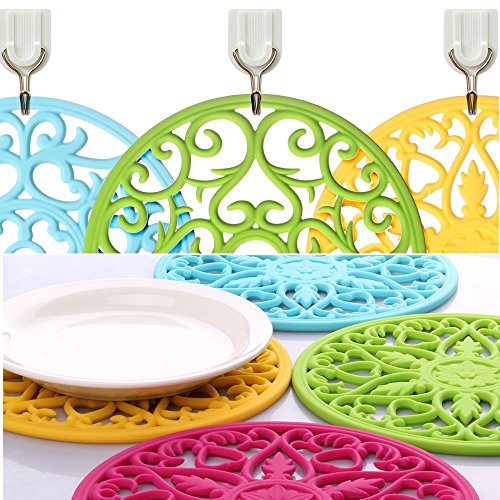 ME.FAN Silicone Trivets for Hot Dishes - 3-Piece Heat Resistant Mat, Desert Sage
