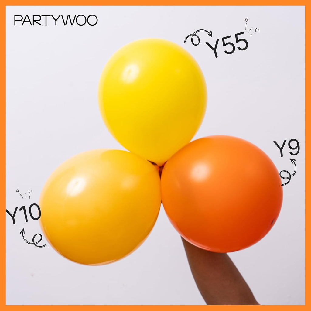 PartyWoo Orange Balloons - 100pcs 12 Inch Fall Latex Helium Balloons for Birthday & Baby Shower Decor