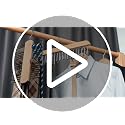 Amazon Basics 20-Bar Wooden Tie and Belt Hanger Rack - Natural, 2-Pack