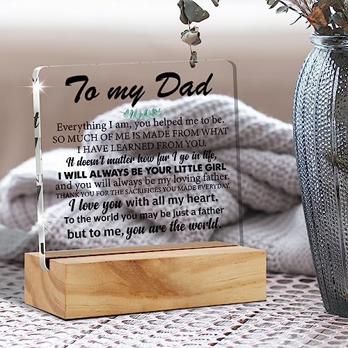 Acrylic Desk Plaque Sign for Dad - Meaningful Gift with Stand