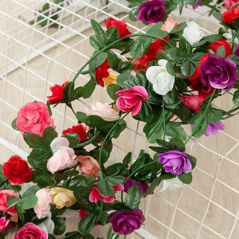 HODASHI Red Peony Artificial Flower Garland Silk Hanging Vine for Wedding