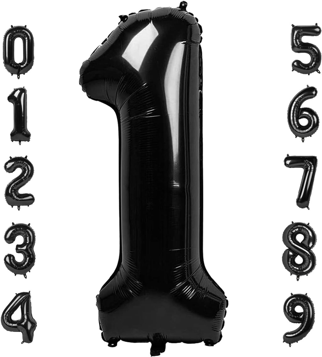 Number Balloons - Black 1 Balloon for Birthday Party | 40-Inch Large Decoration for Baby Showers & Photos