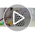 HUNRUNG Round Collapsible Fabric Storage Basket with Reinforced Handles