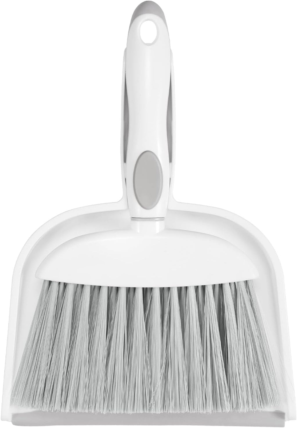 NACENA Mini Dust Pan and Brush Set - Compact Cleaning Tool for Home, Drawers & Sofas | White & Gray