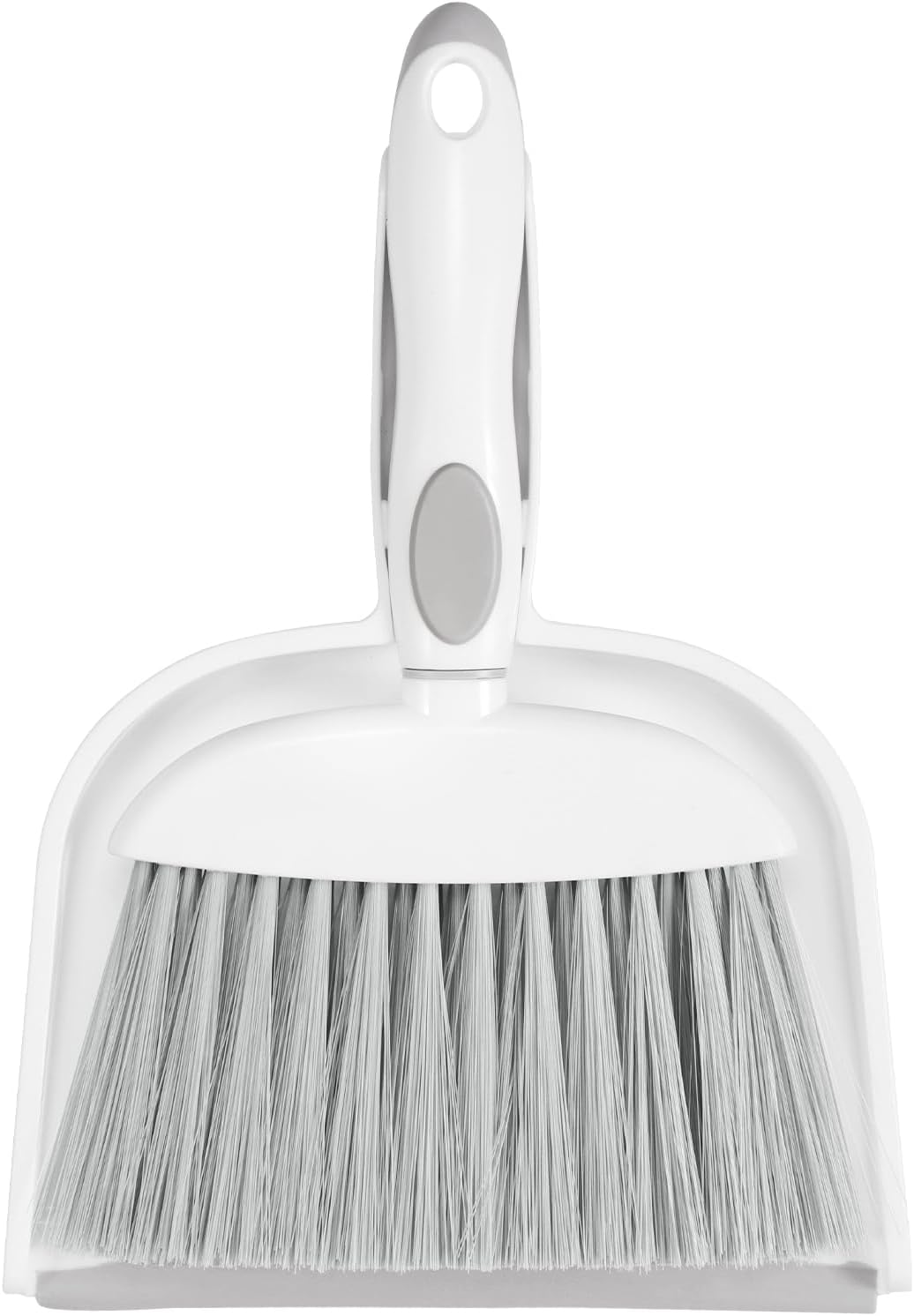 NACENA Mini Dust Pan and Brush Set - Compact Cleaning Tool for Home, Drawers & Sofas | White & Gray